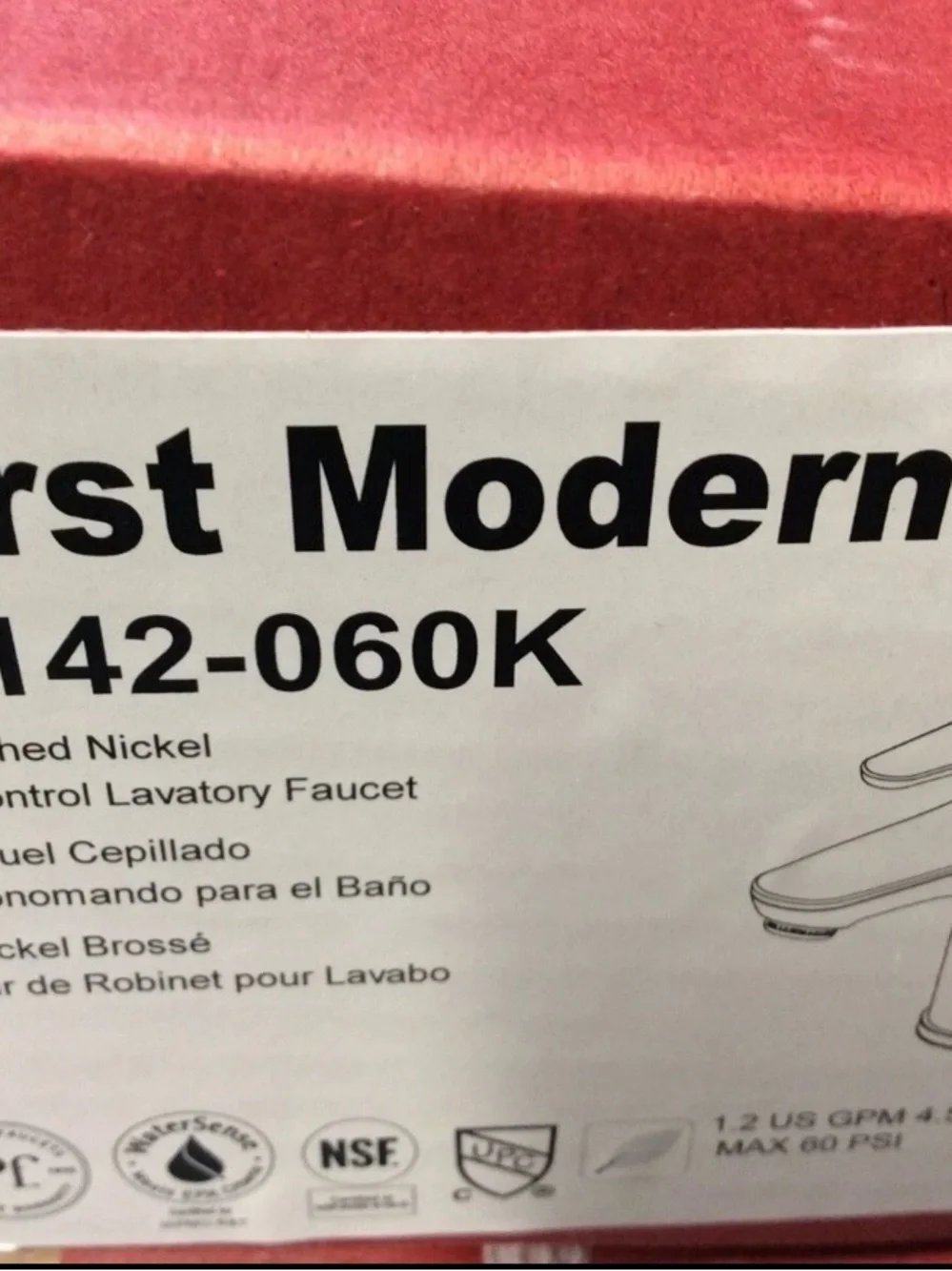 Price Pfister LG142-060K Pfirst Modern 1 Hole Bathroom Faucet PVD Brushed Nickel